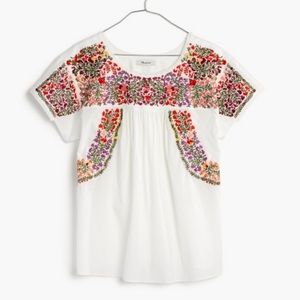 Madewell Springtime Fleur Embroidered Top S